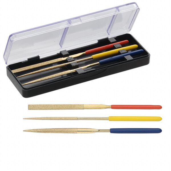 File, diamond-coated steel and plastic, 3-7/8 inches. Sold per 3-piece set. image number 0