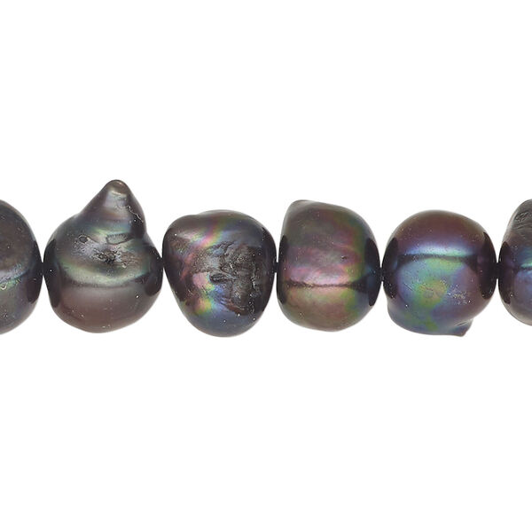Freshwater 1pkg1, mixed shapes pearl, 15.5-16 inch peacock 10-12mm cultured image number 0