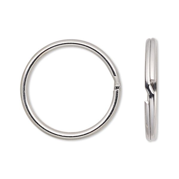 Split ring, nickel-finished steel, 24mm round with 21.6mm inside diameter. Sold per pkg of 100. image number 0