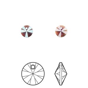 Drop 12pk amethyst shimmer, Crystal Passions® 6mm pendant mini disk 6428