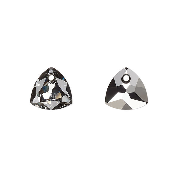 Drop 48pk crystal silver night, Swarovski® 10.5mm pendant trilliant cut 6434 image number 0
