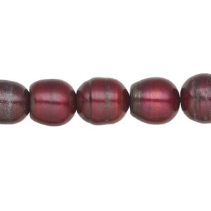 Freshwater pearl 1pkg1, rice, 15 inch dark copper rose 8-10mm cultured