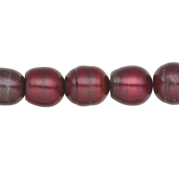 Freshwater pearl 1pkg1, rice, 15 inch dark copper rose 8-10mm cultured image number 0