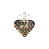 Drop, lampworked glass 1pkg1, opaque multicolored, 19x17mm-22x20mm single-sided heart with checkerboard pattern. image number 3