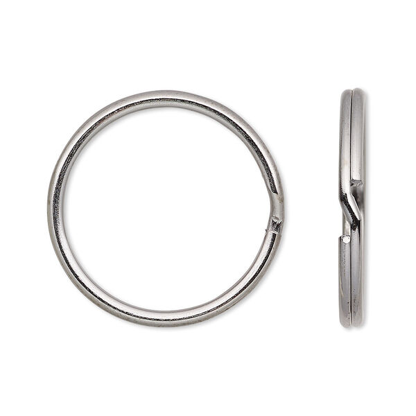 Split ring, gunmetal-plated steel, 24mm round. Sold per pkg of 10. image number 0