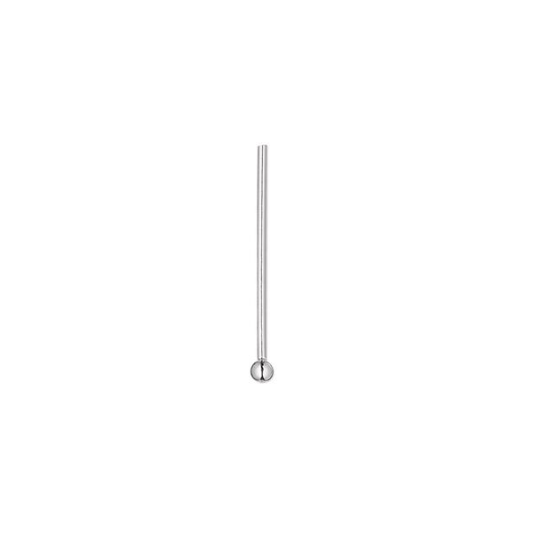 Head pin, sterling silver, 3/4 inch with 2mm ball, 21 gauge. Sold per pkg of 100. image number 0