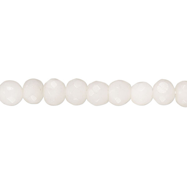 Bead, snow quartz (natural), 5x4mm-6x5mm hand-cut faceted rondelle, B- grade, Mohs hardness 7. Sold per 14-inch strand, approximately 75 beads. image number 0