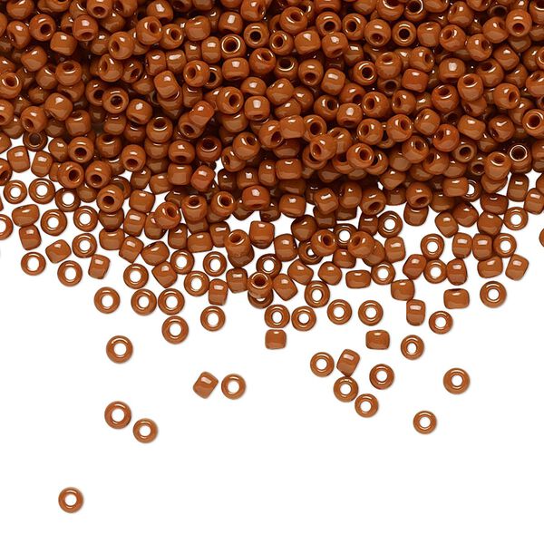 Seed bead, TOHO BEADS®, glass, pkg/50g, #11 round, opaque terra cotta (TR-11-46L). image number 0