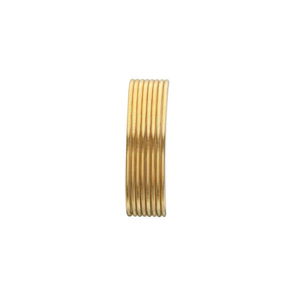 French wire, gold-plated brass, 0.7mm tube. Sold per pkg of (2) 19-1/2 inch strands. image number 0