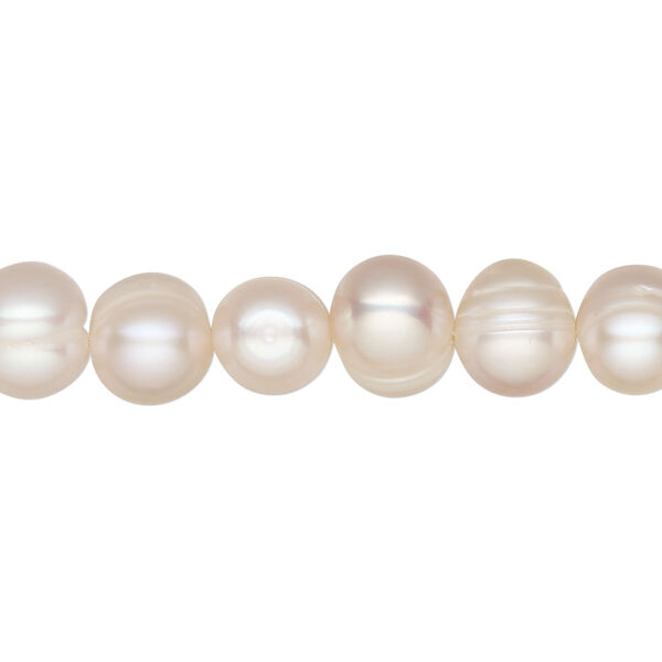 Freshwater 1pkg1, semi-round pearl natural, 15.5-16 inch mauve 8-9mm cultured image number 0