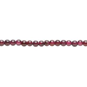 Garnet 1pkg1, hand-cut round bead 15.5-16 inch 2-4mm