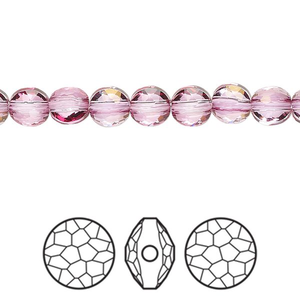Bead 288pk dark rose, Swarovski® 6mm puffed round 5034 image number 0