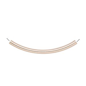 Bead, 14Kt rose gold-filled, 30x2mm curved tube. Sold individually.