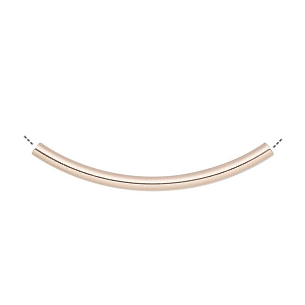 Bead, 14Kt rose gold-filled, 30x2mm curved tube. Sold individually. image number 0