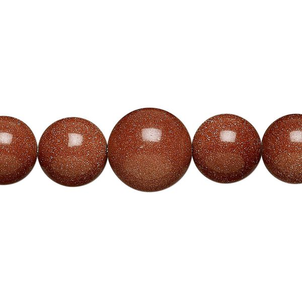 Bead, brown goldstone (glass) (man-made), 4-12mm graduated round. Sold per 18-inch strand. image number 0