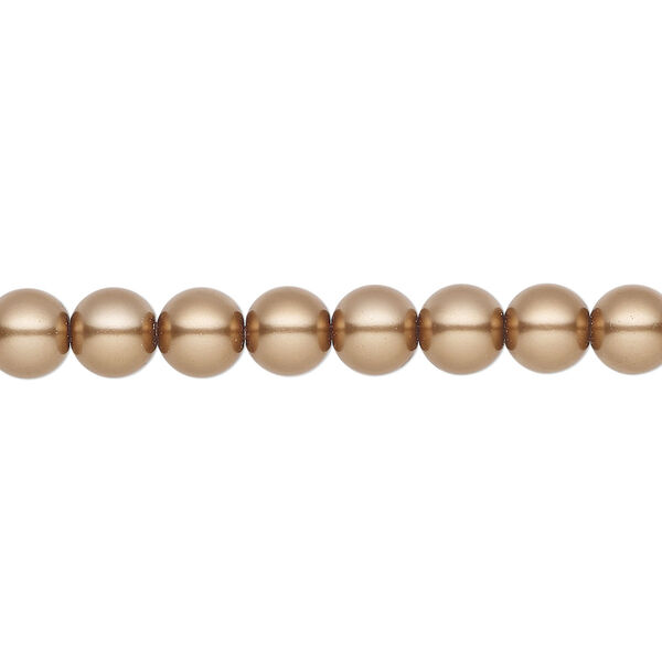 Pearl 25pk bronze, Preciosa Czech crystal 6mm round image number 0