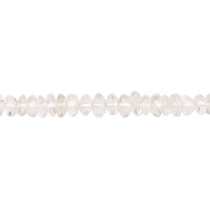 Quartz crystal 1pkg1, hand-cut saucer bead natural, 13 inch 4x2mm-5x4mm