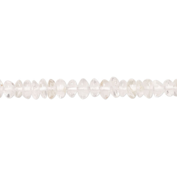 Quartz crystal 1pkg1, hand-cut saucer bead natural, 13 inch 4x2mm-5x4mm image number 0