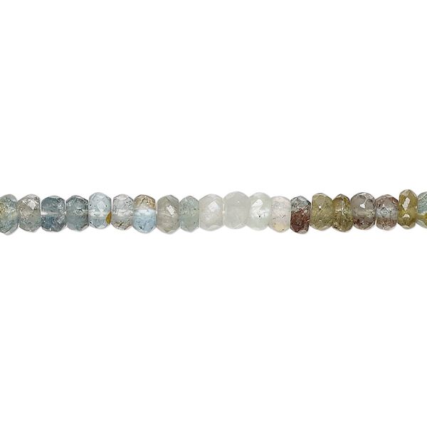 Multi-beryl 1pkg1, hand-cut faceted rondelle bead 12 inch 3x2mm-4x3mm image number 0