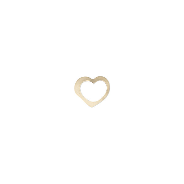 Charm, 14Kt gold-filled, 8.5x7mm single-sided open heart. Sold per pkg of 4. image number 0