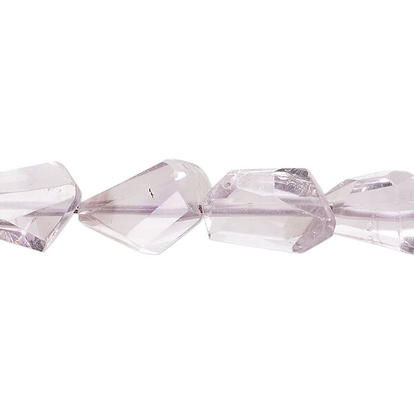 Lavender amethyst 1pkg1, hand-cut faceted freeform bead natural B grade, 8 inch 12x7mm-19x14mm image number 0
