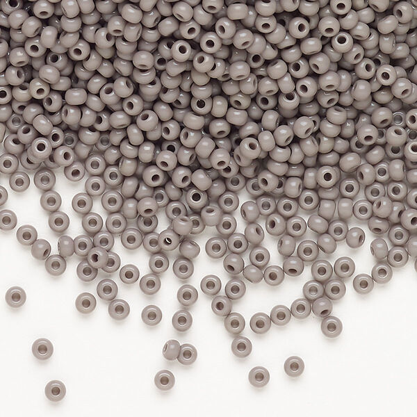 Seed bead, Preciosa Ornela, Czech glass, pkg/500g, opaque grey, #10 rocaille. image number 0