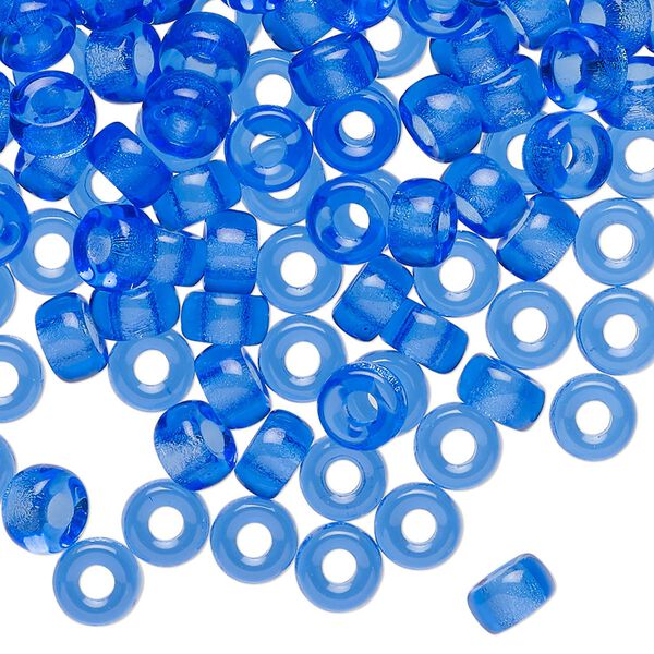 Bead, Czech pressed glass, translucent cobalt blue, 6x4mm crow. Sold per 1-ounce pkg, approximately 165 beads. image number 0