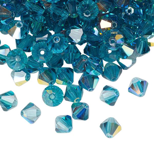 Bead 24pk indicolite AB, Preciosa Czech crystal 6mm bicone image number 0