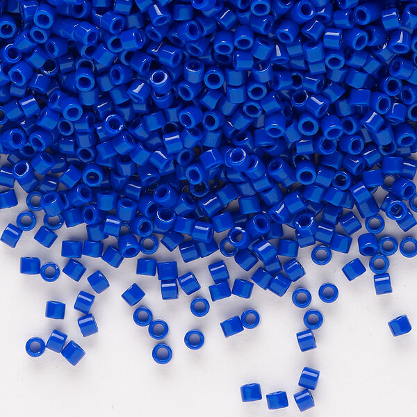 Seed bead, Delica®, glass, pkg/7.5g, #10 round, opaque cobalt (DBM-0726). image number 0