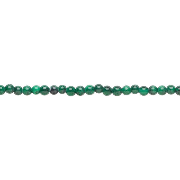 Malachite 1pkg1, round bead natural 8 inch 3mm image number 0