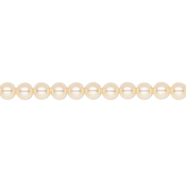 Pearl 500pk light gold, Crystal Passions® 4mm round 5810 image number 0