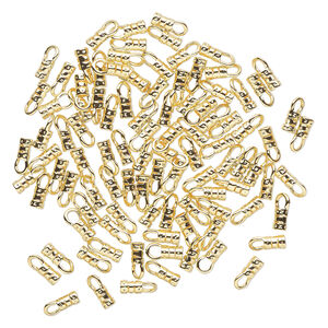 Crimp end 1pkg100 gold-plated, 5.5x3.5mm tube / loop / 2.2mm inside diameter, brass