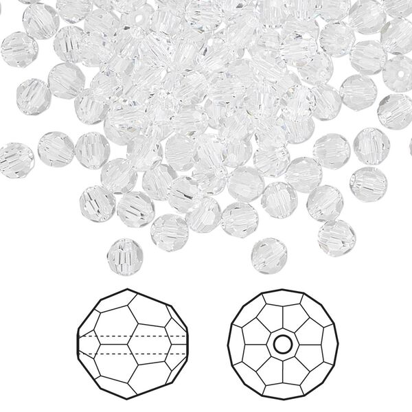 Bead 144pk crystal, Crystal Passions® 4mm round 5000 image number 0
