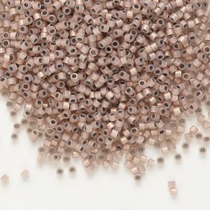 Seed bead, Delica®, glass, pkg/7.5g, #11 round, translucent copper-lined opal (DB-0191).