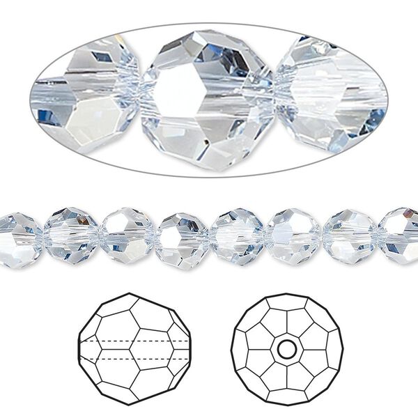 Bead 360pk crystal blue shade, Swarovski® 6mm round 5000 image number 0
