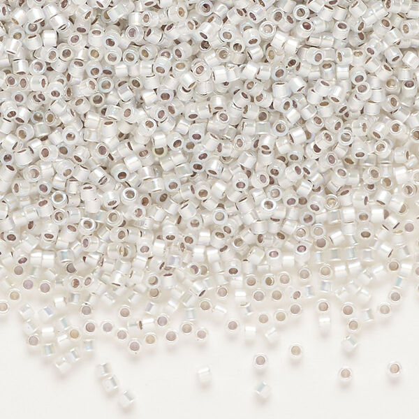 Seed bead, Delica®, glass, pkg/50g, #11 round, translucent rainbow silver-lined opal (DB-0223). image number 0