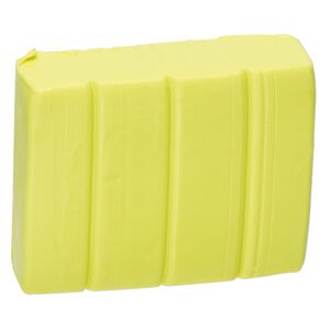 Polymer clay, Sculpey® PREMO, fluorescent yellow. Sold per 2-ounce bar.