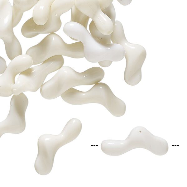 Bead, vintage German acrylic, ivory, 17x8mm. Sold per pkg of 24. image number 0