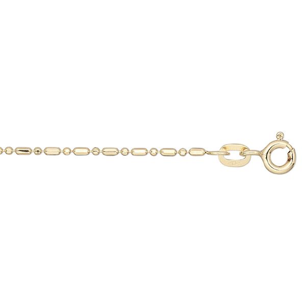 Chain, 14Kt gold, 1.2mm round and capsule, 24-inch. Sold individually. image number 0
