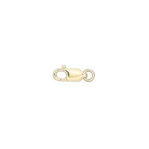 Clasp lobster claw 1pkg5 14Kt gold-filled, 10x4mm / 4mm jump ring, 1-strand