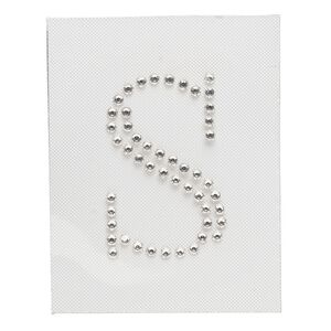 Iron-on transfer 1pk crystal clear, Preciosa Czech crystal 34.5x22mm "S"