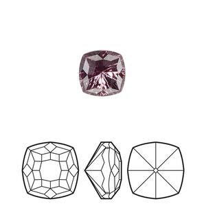 Fancy stone 48pk iris foil back, Swarovski® 10mm magical square 4460