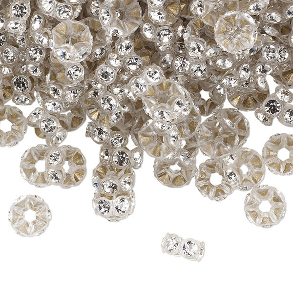 Bead 12pk clear and crystal foil back, Crystal Passions® 6x3mm mini rondelle 4720/102 image number 0