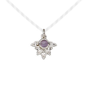 Amethyst / sterling silver 1pkg1, drop natural antiqued 13x11mm