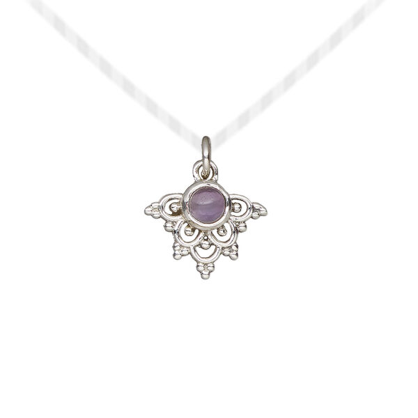 Amethyst / sterling silver 1pkg1, drop natural antiqued 13x11mm image number 0