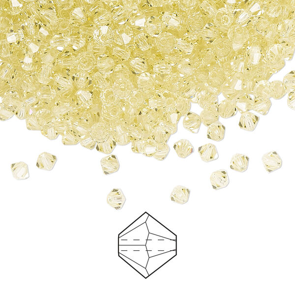 Bead 1440pk jonquil, Preciosa Czech crystal 3mm bicone image number 0