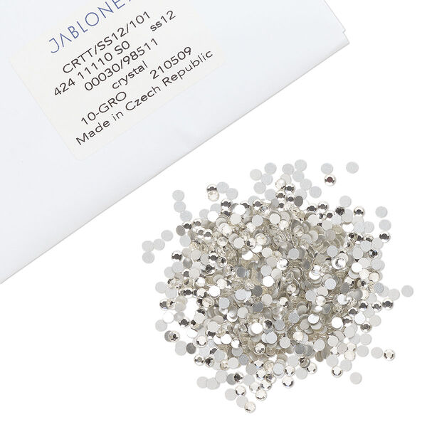Chaton 1440pk crystal foil back, vintage Preciosa Czech crystal rhinestone 3-3.2mm round SS12 image number 0