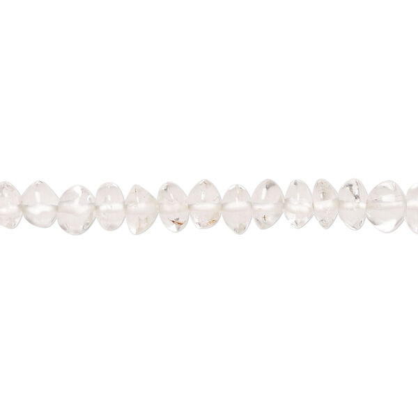 Quartz crystal 1pkg1, hand-cut saucer bead natural, 13 inch 5x3mm-6x4mm image number 0