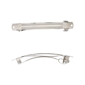 Barrette, nickel-plated steel, 100x10mm with 2 holes. Sold per pkg of 100.