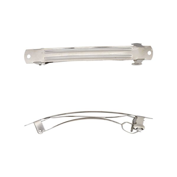 Barrette, nickel-plated steel, 100x10mm with 2 holes. Sold per pkg of 100. image number 0